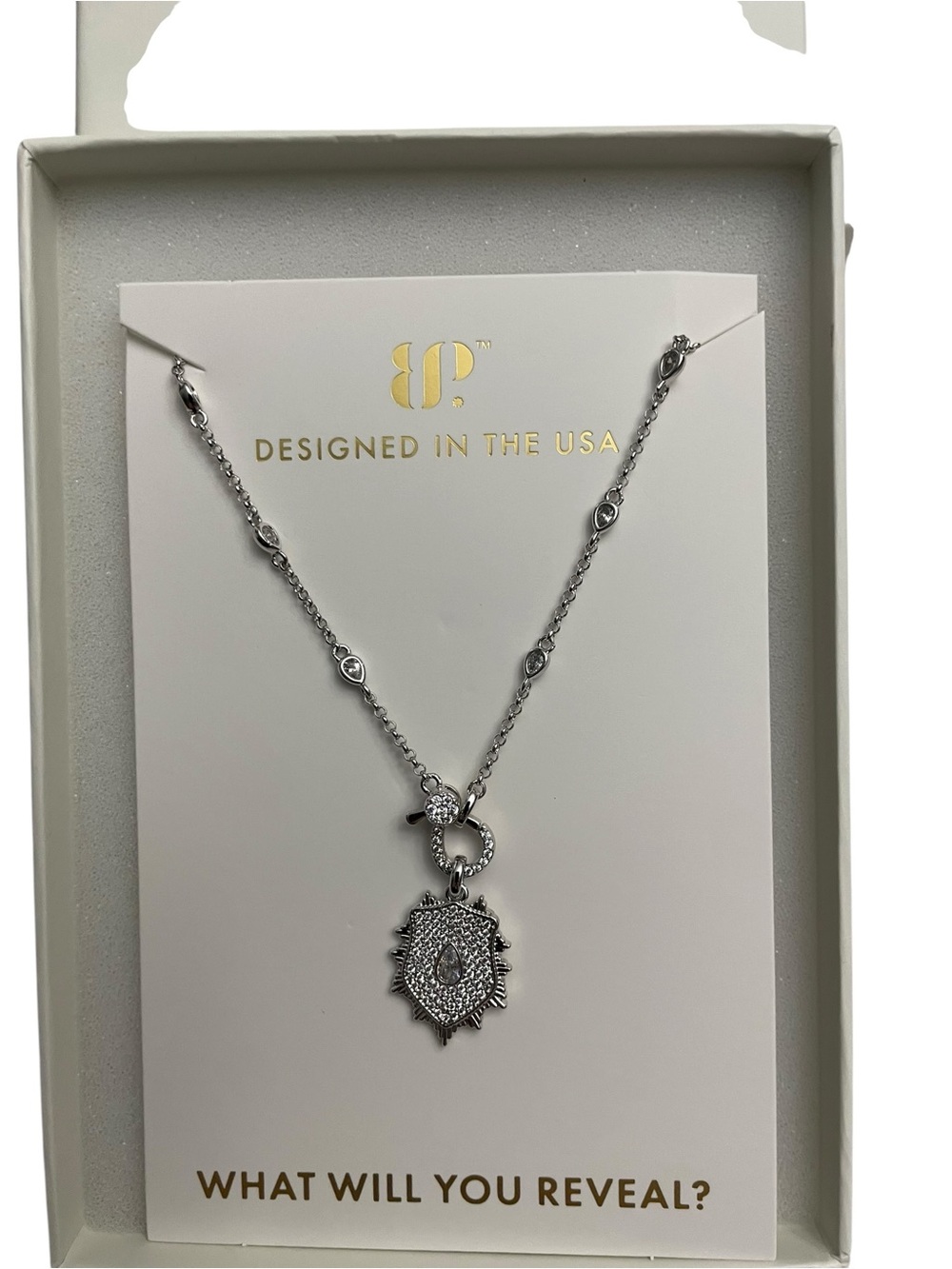 Bomb Party NK69481 “An Ode To Opulence” Rhodium “The Sheild” NIB